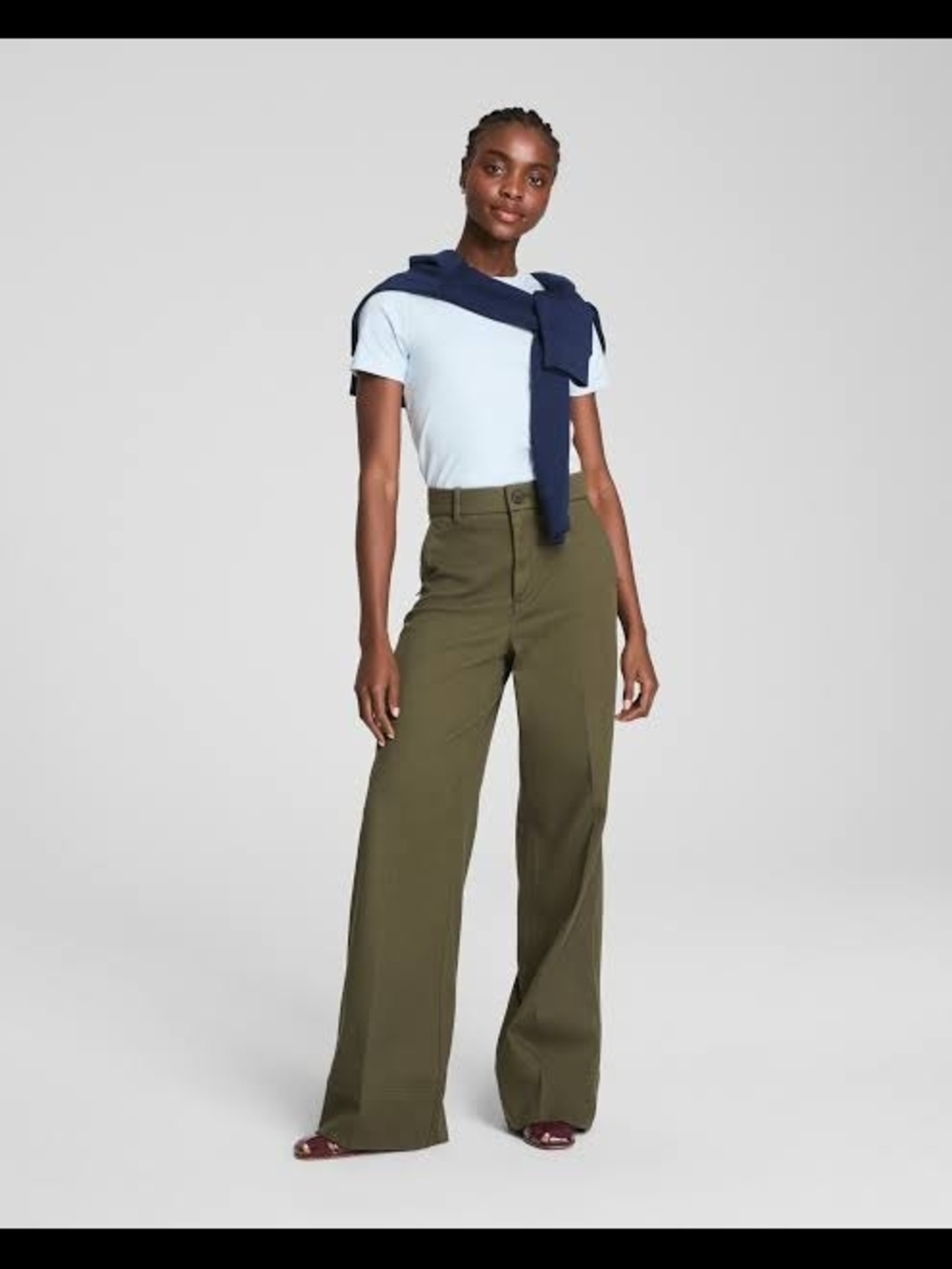 SPANX Olive Wide Leg Pants SPANXsupersmooth™ Stretch Twill